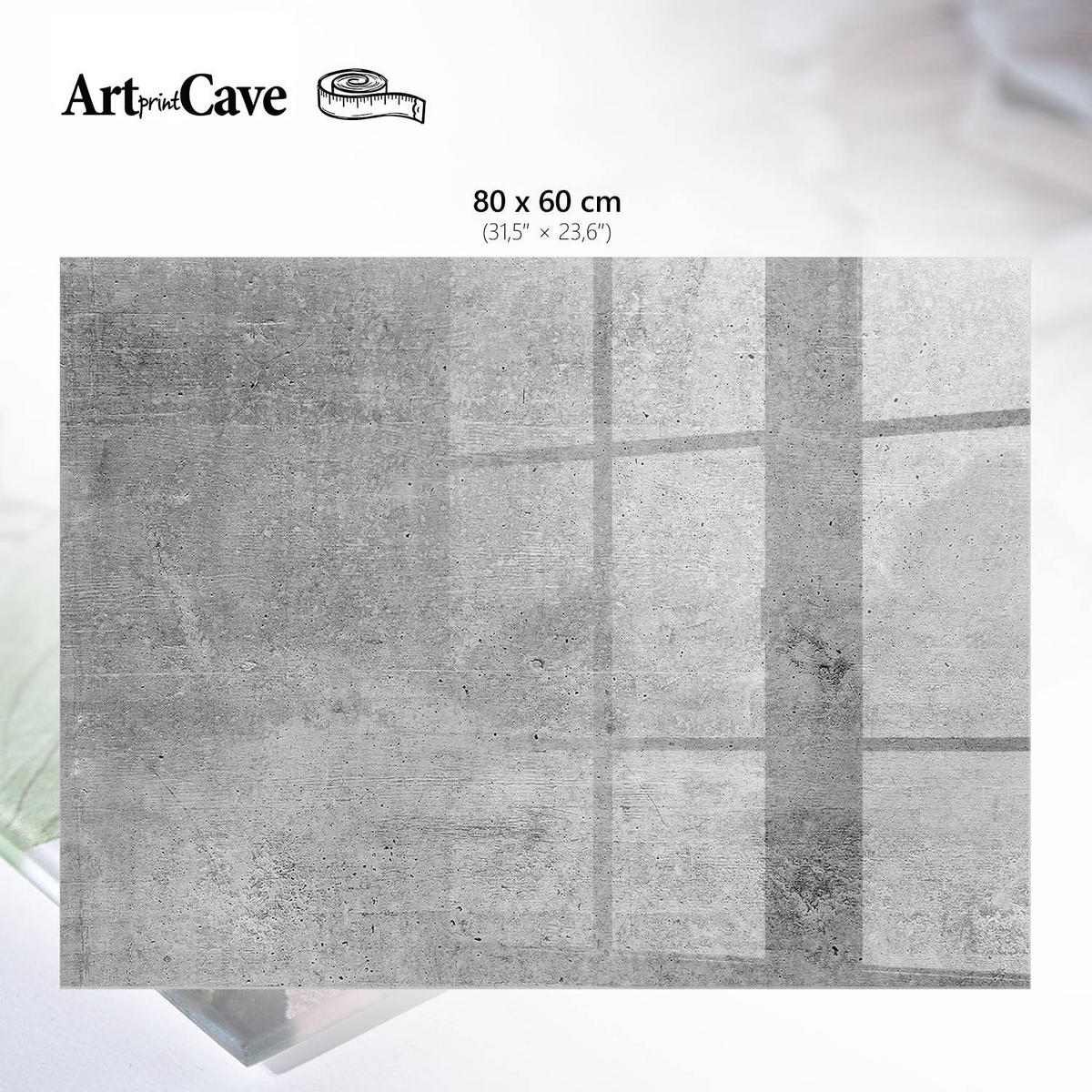 GLASPLATTE 80x60 cm – Industriebeton - Braun, Glas (0.4/80/60cm) - ArtPrintCave