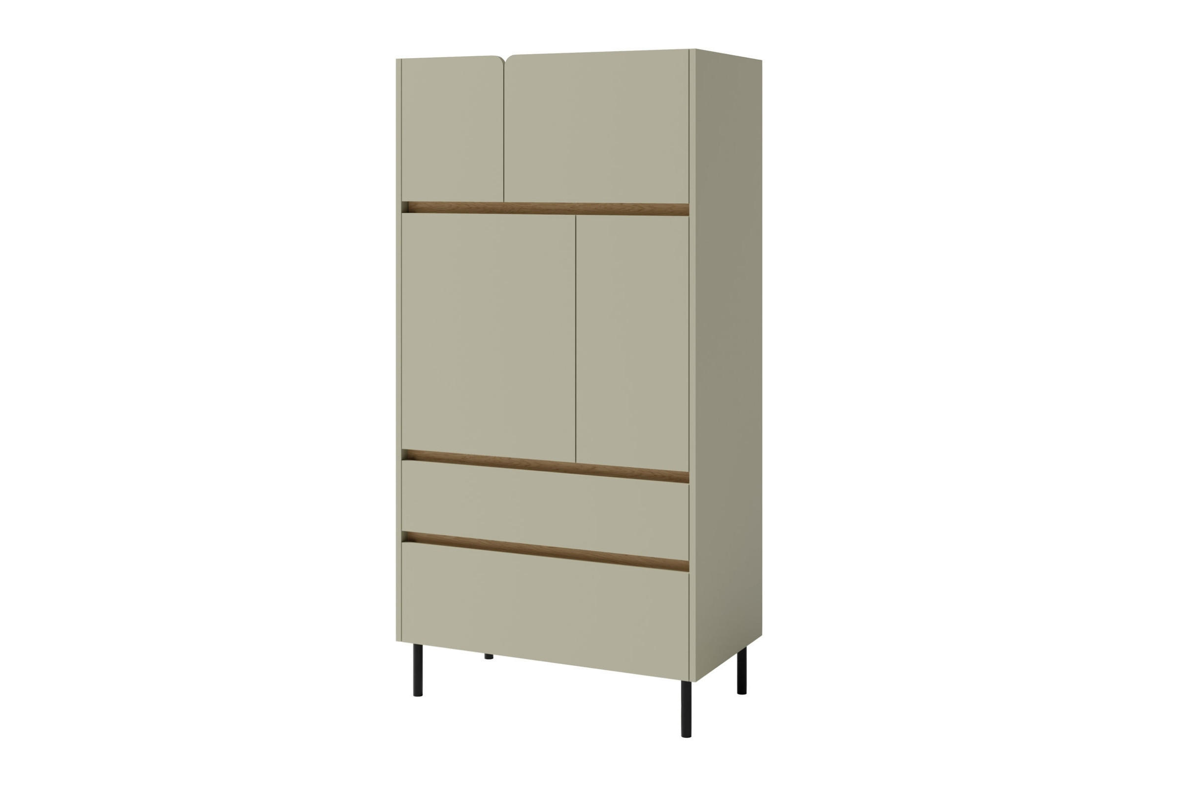 KINDERHOCHKOMMODE LIBU 05 80/40/165 in Eukalyptus / Baltic Düne Eiche - Alteiche/Eukalyptusholzfarben, Holzwerkstoff (80/165/40cm) - Deine Möbel 24
