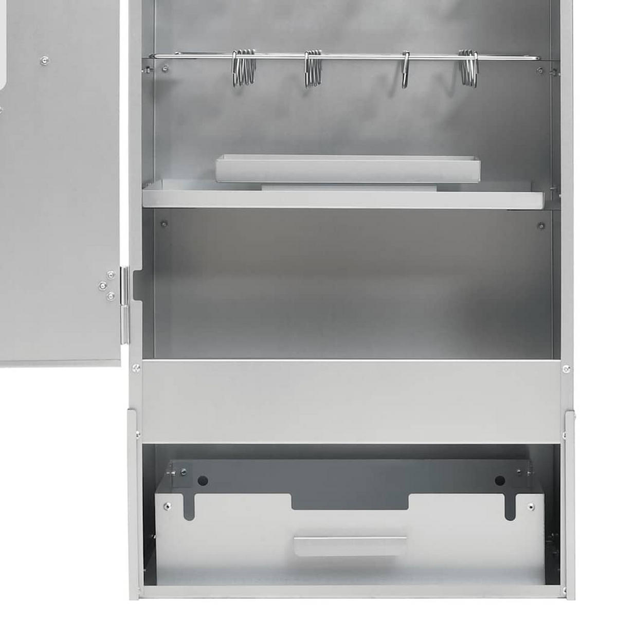 RÄUCHEROFEN Mit Holzspänen 44,5/29/110 Cm Verzinkter Stahl - Braun, Metall (29/110/44.5cm) - vidaXL