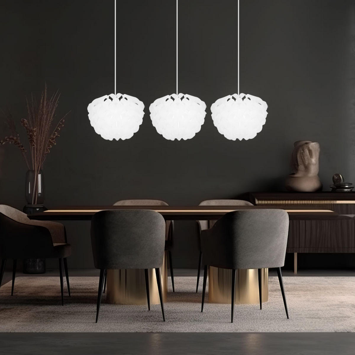 HÄNGELEUCHTE Metall Weiß 3 flammig - Weiß, Metall (101/26/120cm) - Globo Lighting