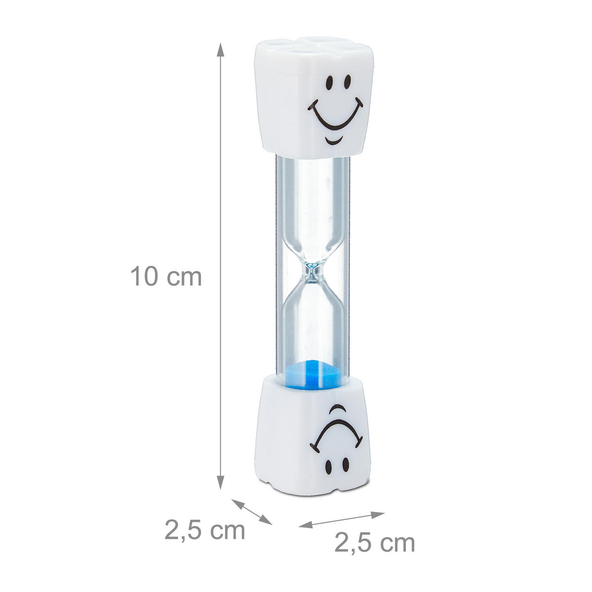 10XZAHNPUTZUHR - Multicolor, Glas/Naturmaterialen (2.5/10/2.5cm) - Relaxdays