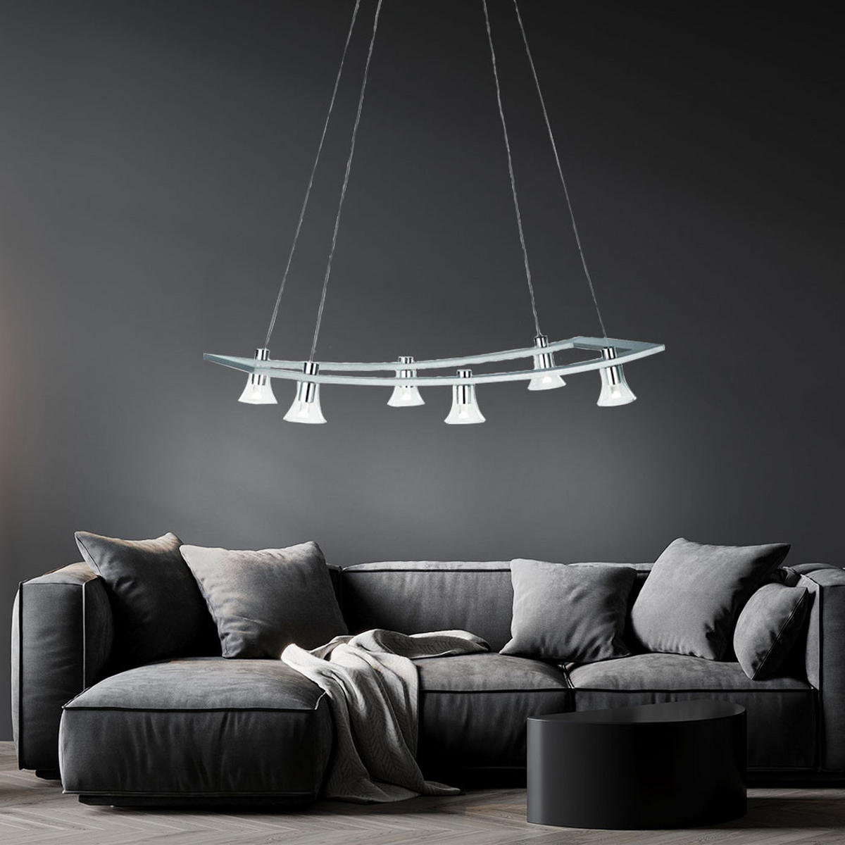 LED HÄNGELEUCHTE Garaudy Silber - Silberfarben, Metall (71/32/160cm)