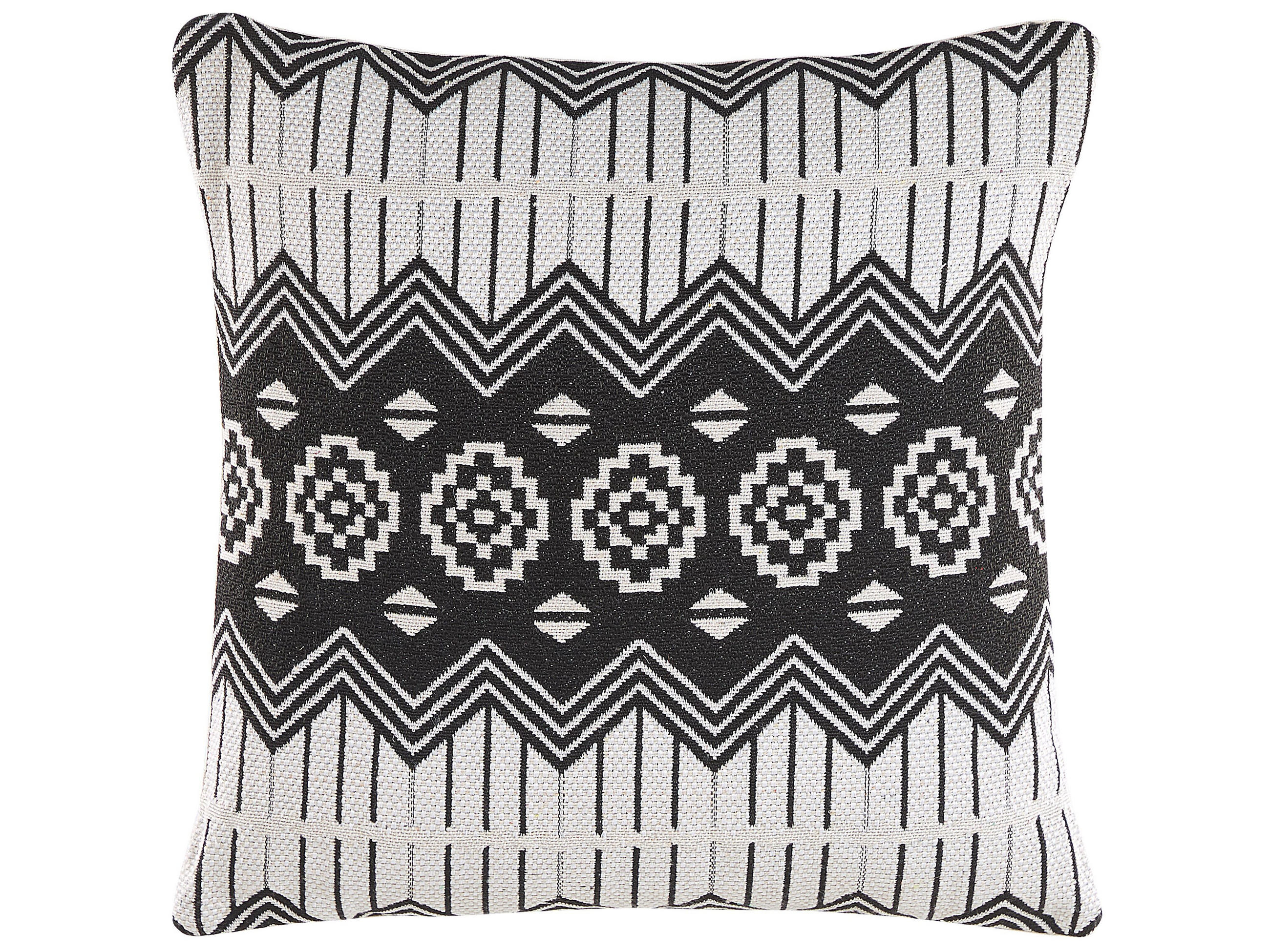 DEKOKISSEN 2er-Set Schwarz-Weiß 45/45 cm Cardak - Schwarz, Naturmaterialien/Textil (45/45cm) - Beliani