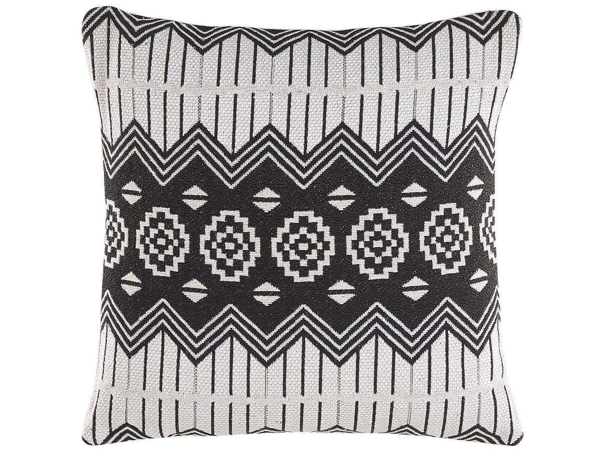 DEKOKISSEN 2er-Set Schwarz-Weiß 45/45 cm Cardak - Schwarz, Naturmaterialien/Textil (45/45cm) - Beliani