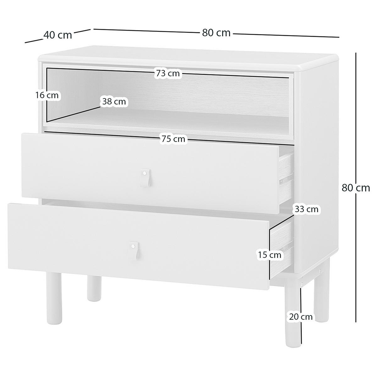KOMMODE - Breite 80 cm - Braun/Olivgrün, Holz/Holzwerkstoff (80/80/40cm) - home24
