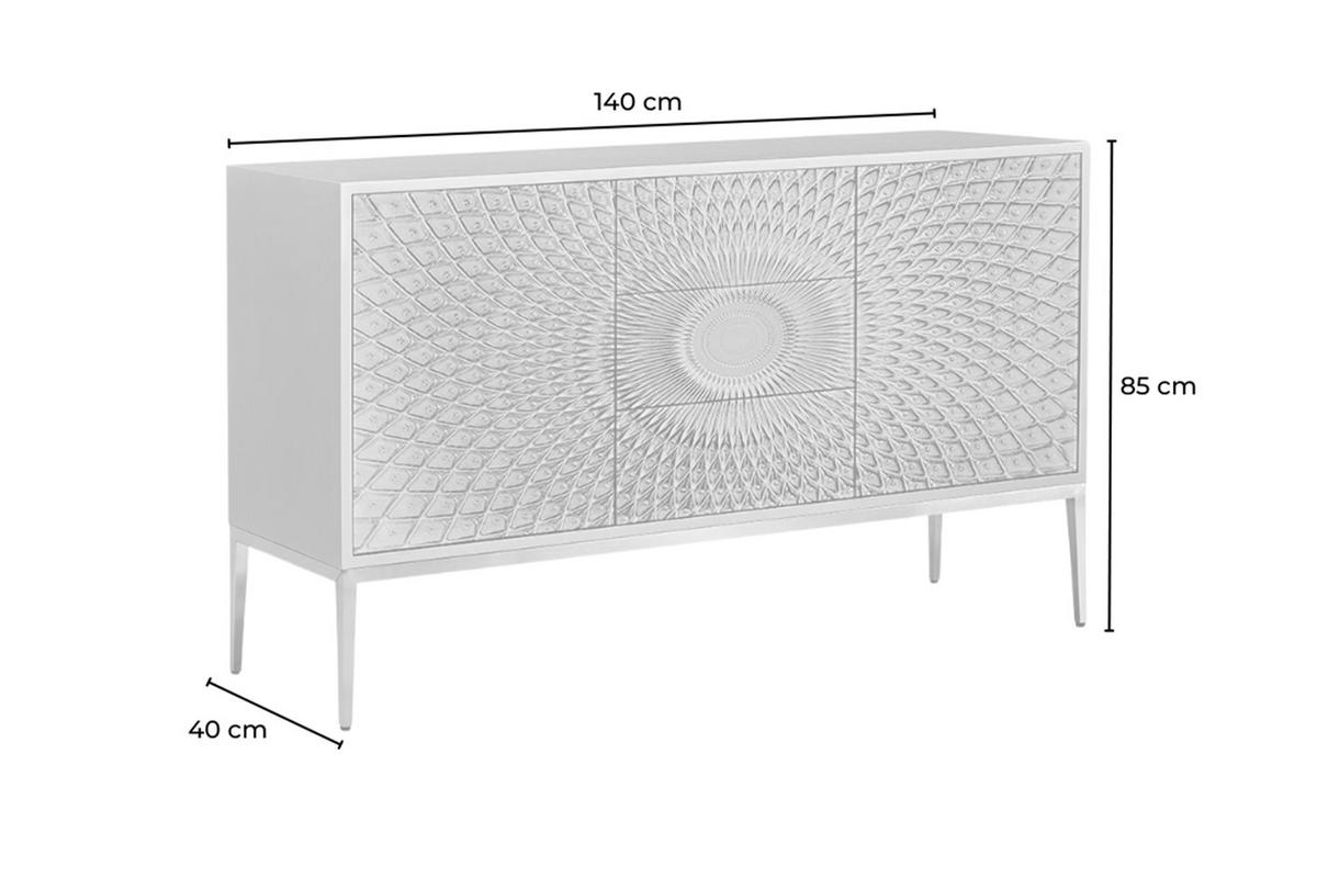 SIDEBOARD LAGO Grün Holz - Goldfarben/Grün, Holz/Holzwerkstoff (140/85/40cm) - KAWOLA