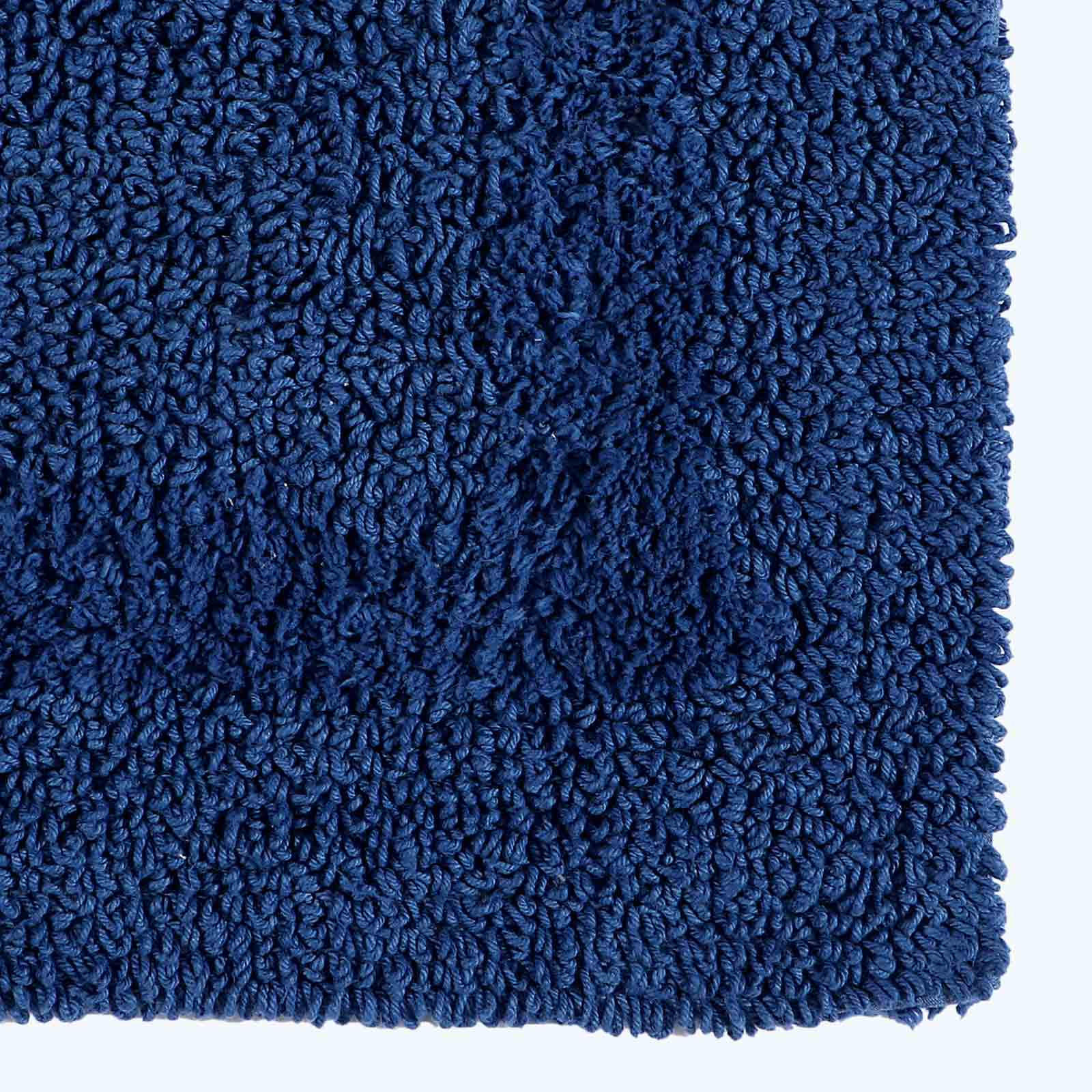 BADEMATTE 70/120 cm, 100% Baumwolle, wendbar - Dunkelblau, Textil (70/120cm) - Homescapes