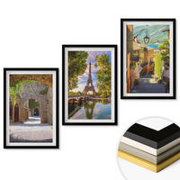 WANDBILDER 3er-Set - 40x60 cm Schwarzer Rahmen - Straßen der Eiffel-Architektur - Schwarz, Kunststoff (40/60cm) - ArtPrintCave