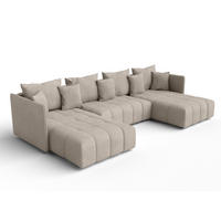 WOHNLANDSCHAFT Veliro U Hellbraun 353/180/83 cm mit Schlaffunktion und Bettkasten - Hellbraun/Schwarz, Kunststoff/Textil (353/83/180cm) - AX Living