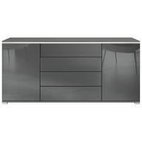SIDEBOARD Faro Grau Hochglanz - Grau, Holzwerkstoff (166.5/75.5/35cm) - Vladon