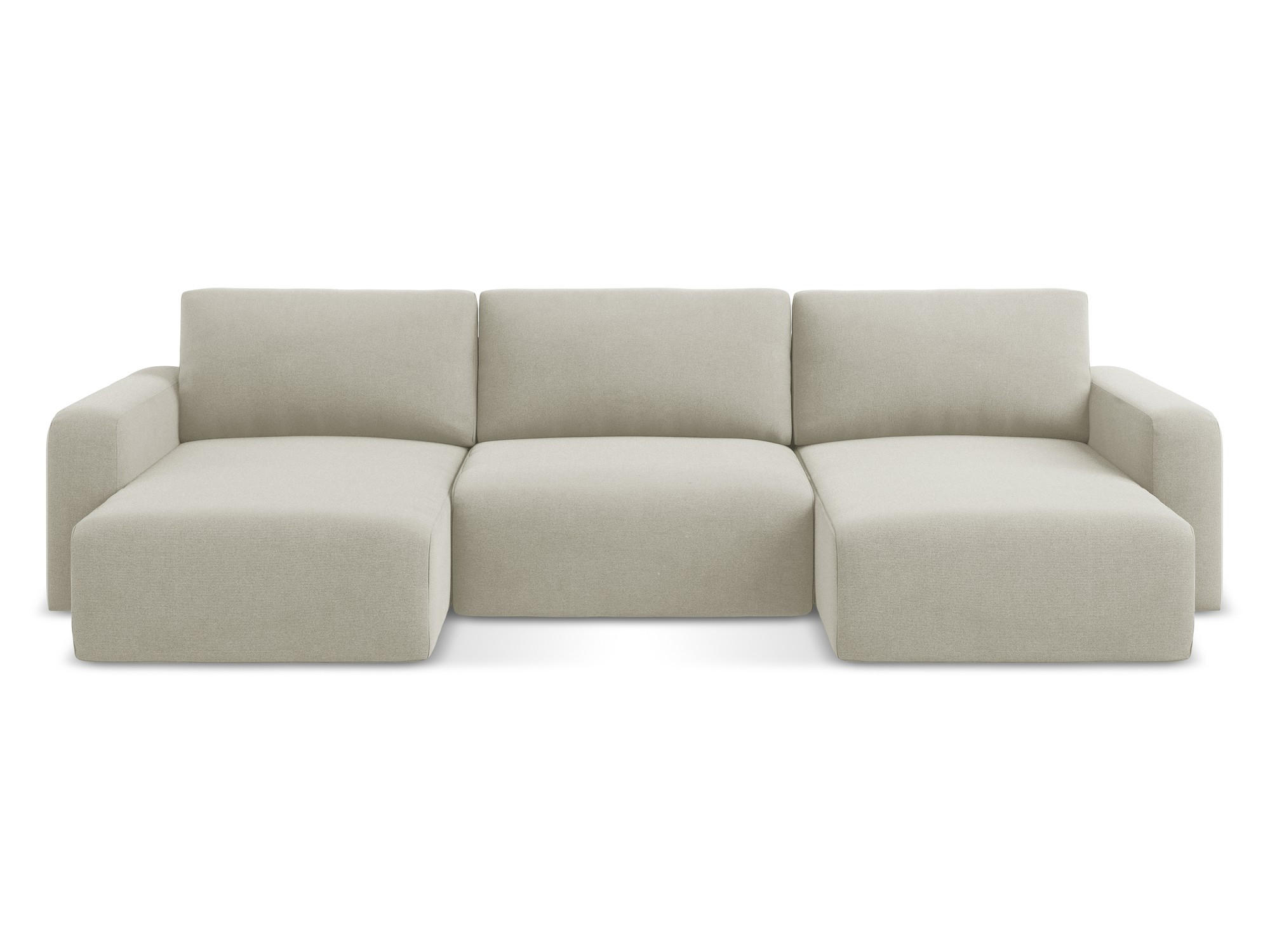 WOHNLANDSCHAFT Strukturstoff Stoff Beige - Beige/Creme, Kunststoff/Textil (332/79/149cm) - Makamii