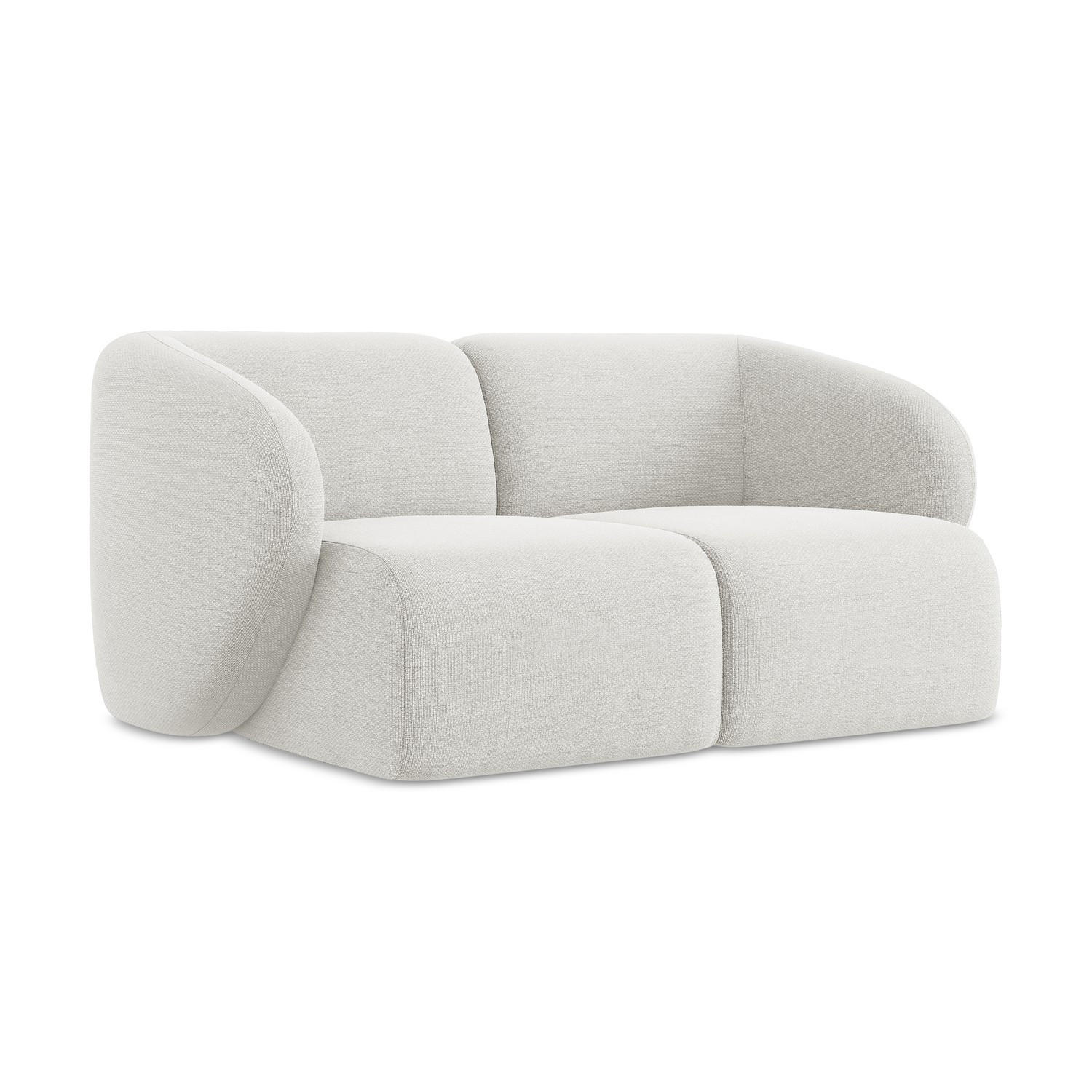 2-SITZER-SOFA Bouclé Stoff Weiß - Schwarz/Weiß, Holzwerkstoff/Kunststoff (174/75/94cm) - LaMiaSofa