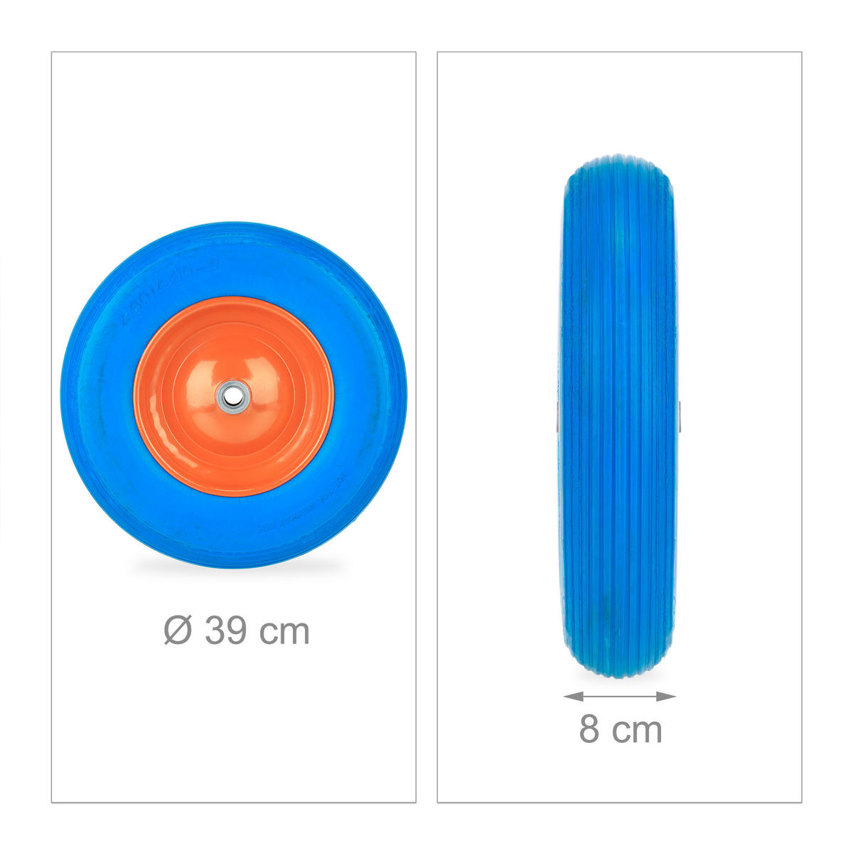 SCHUBKARRENRAD - Multicolor, Kunststoff/Metall (39/39/8cm) - Relaxdays