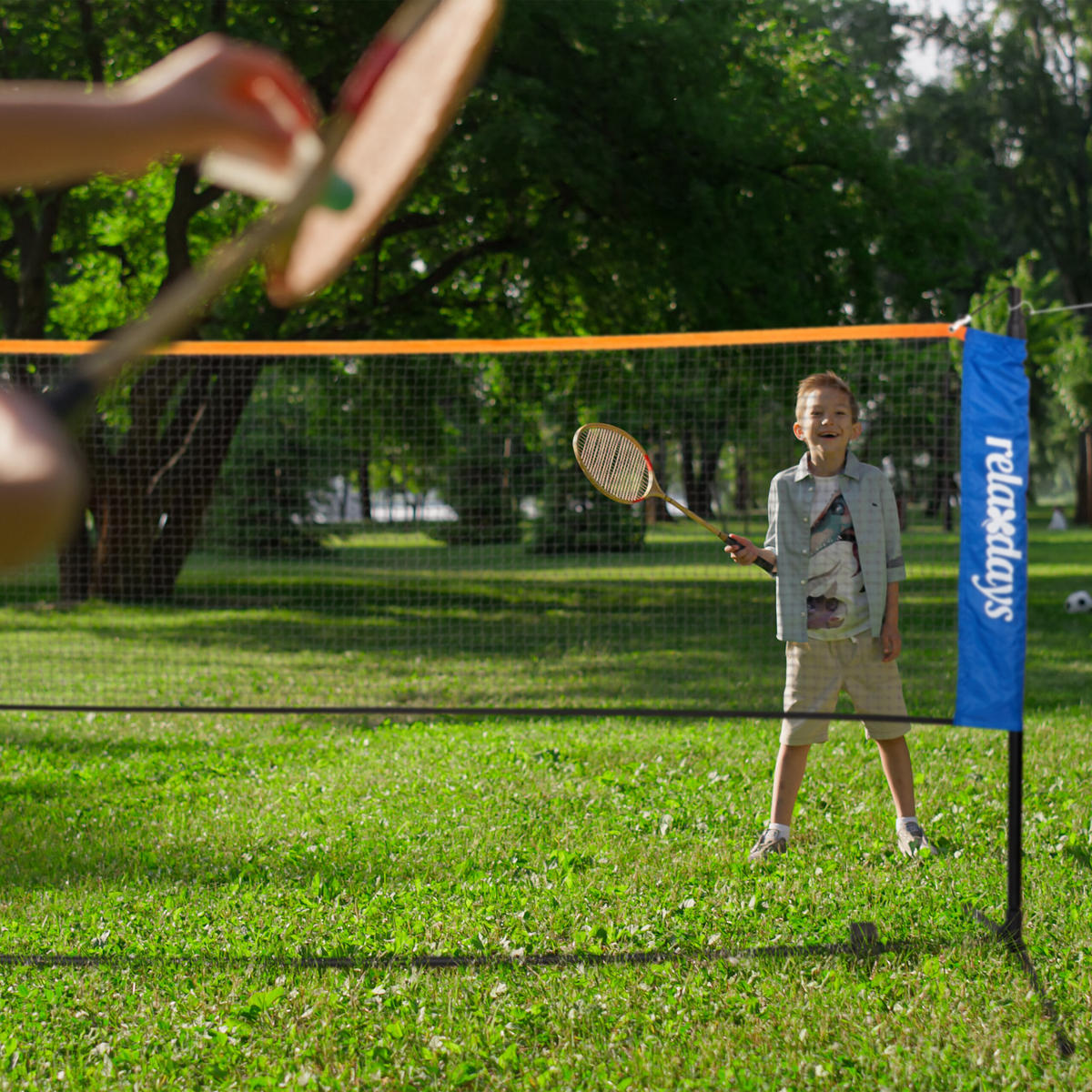 BADMINTONNETZ - Schwarz, Kunststoff/Textil (310/103cm) - Relaxdays