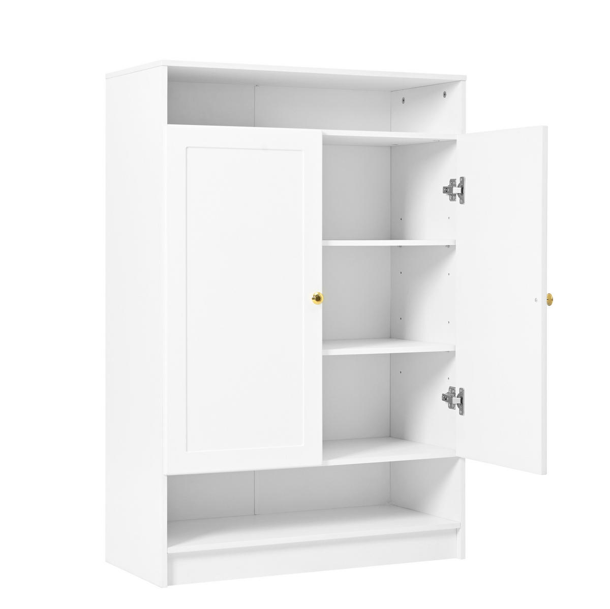SCHUHSCHRANK aus Spanplatte 73x34x109cm in Weiß mit höhenverstellbaren Einlegeböden - Weiß, Holzwerkstoff (73/109/34cm) - Modfu