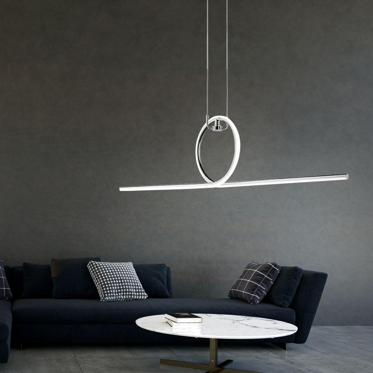 LED HÄNGELEUCHTE Chrom Silber - Silberfarben, Metall (112.5/21/162.5cm) - Wofi