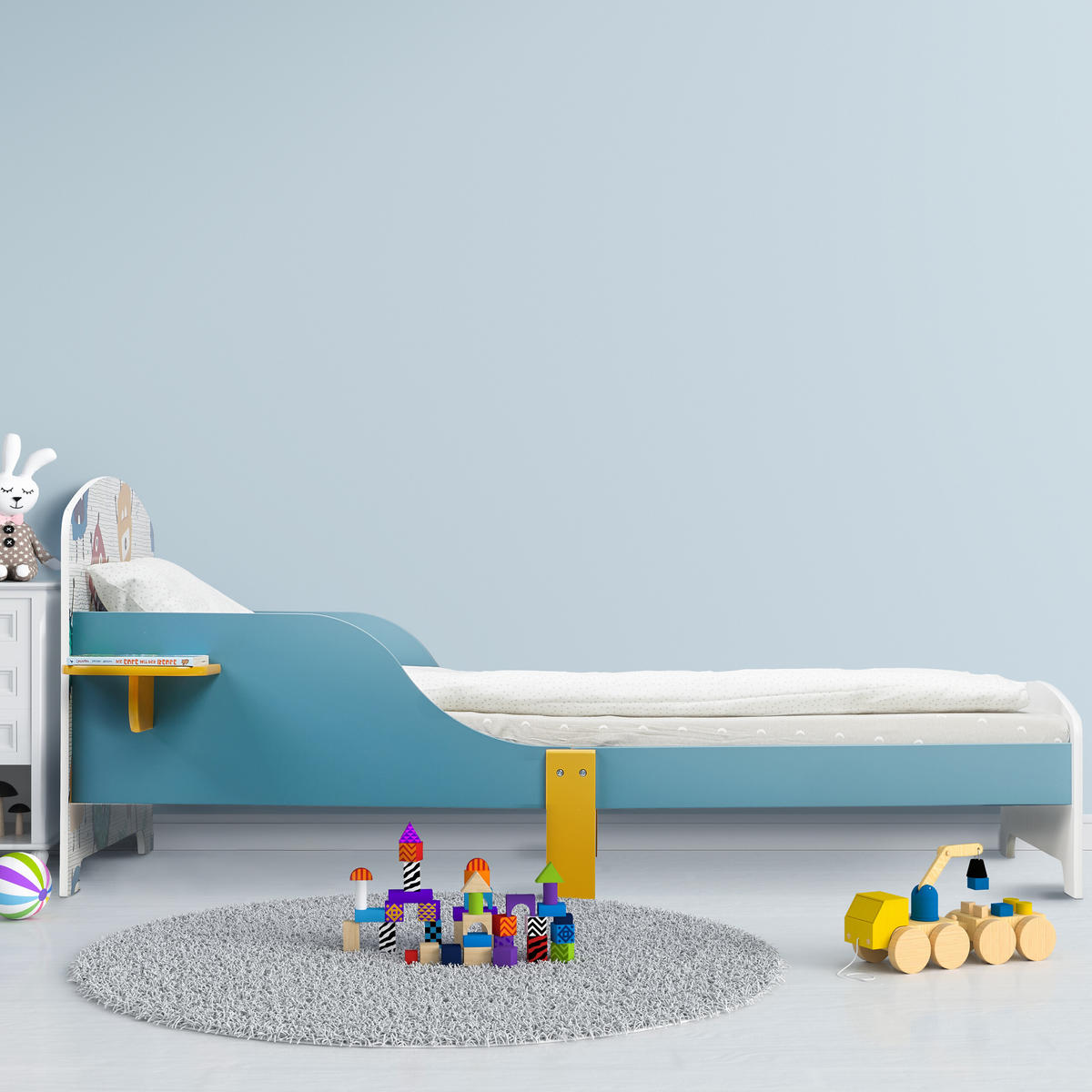 KINDERBETT - Multicolor, Holz/Kunststoff (94/60/143cm) - Relaxdays