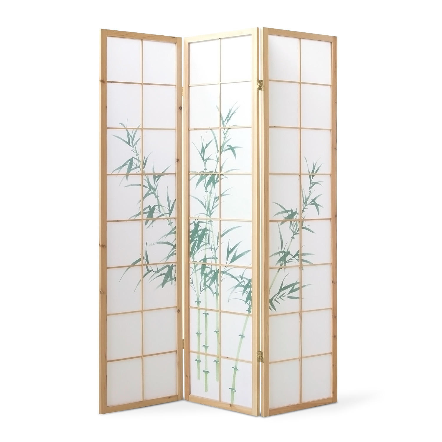 PARAVENT 3-tlg. 132/175 cm Braun Bambusmuster - Braun, Holz (132/175/2cm) - Homestyle4u