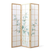 PARAVENT 3-tlg. 132/175 cm Braun Bambusmuster - Braun, Holz (132/175/2cm) - Homestyle4u