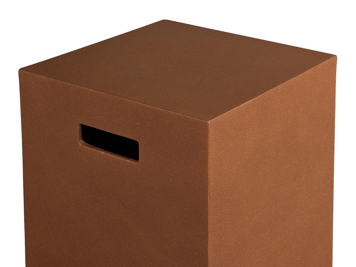 FEUERSCHALE - 41cm x 41cm - Kunststein - terracotta - SEROZA - Braun, Stein (41/62.6/41cm) - Vente-Unique