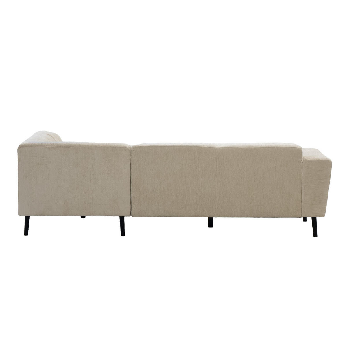 3-SITZER-ECKSOFA mit Ecke auf der rechten Seite aus Stoff, beige - Beige, Holz (242/160cm) - Giga Meubel