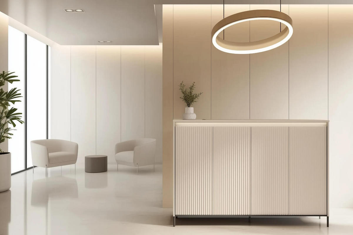 GARDEROBE TREND 2 - Beige/Schwarz, Holzwerkstoff (254/210/40cm) - Meblini