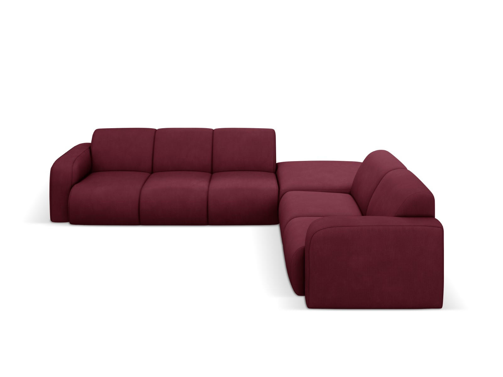 ECKSOFA rechts Molino aus strukturiertem Stoff burgundfarben 6 Sitzplätze - Bordeaux, Textil (250/315cm) - Micadoni