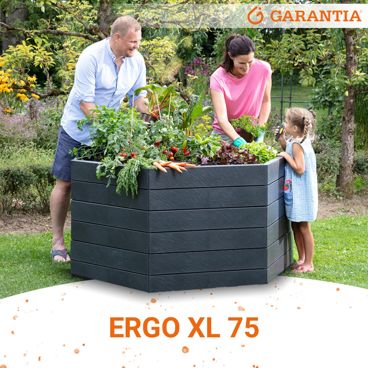 HOCHBEET XL 75, , inkl. Wassersparsystem - Anthrazit, Kunststoff (145/75/145cm) - GARANTIA