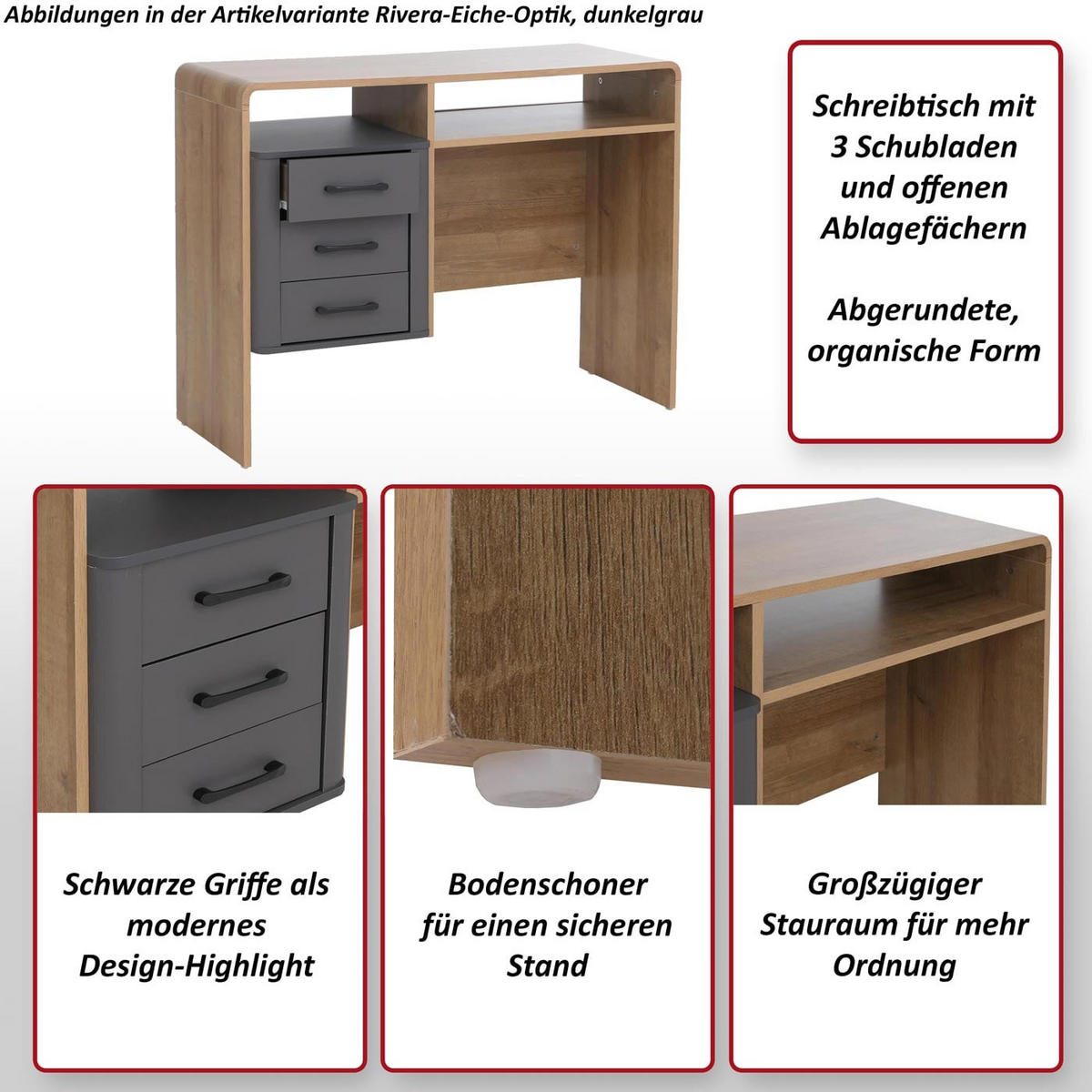SCHREIBTISCH Weiß, Braun - Weiß/Braun, Holz (40/100/75cm) - MCW