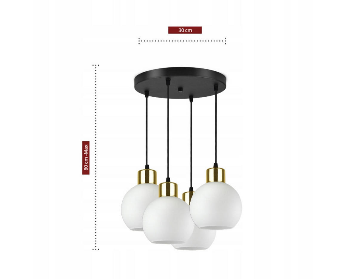 PENDELLEUCHTE Milano Glas - Goldfarben/Schwarz, Glas/Metall (35/35/80cm) - kiki design