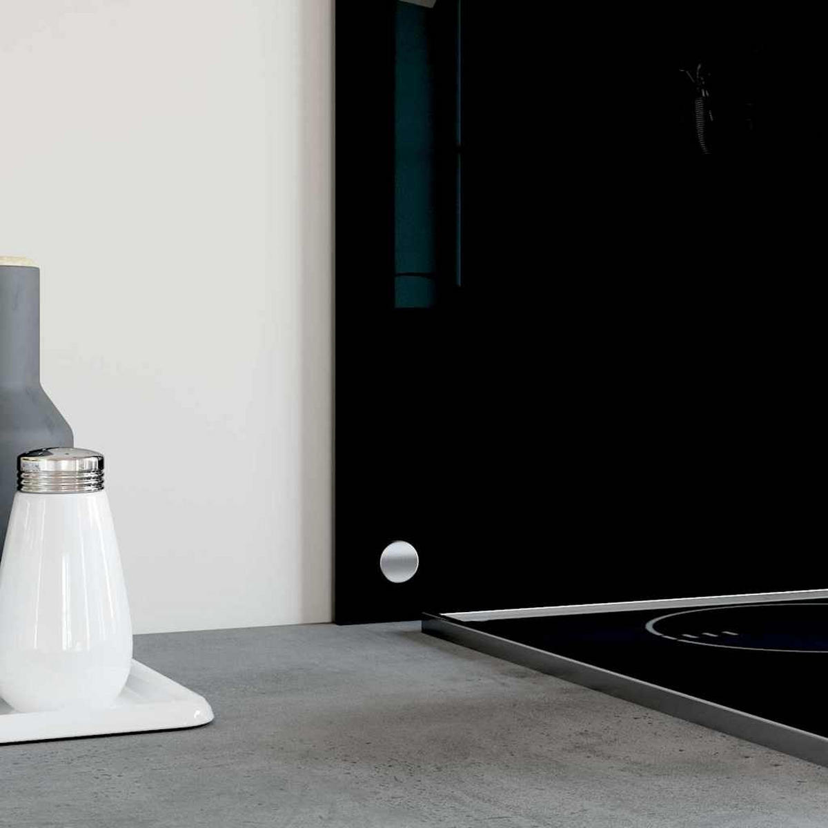 KÜCHENRÜCKWAND Glas 100x50 cm Schwarz Wand-Spritzschutz - Schwarz, Glas (100/50/0.6cm) - DELUKE