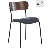 STUHL 2er-Set Kunstleder Schwarz - Schwarz, Textil (51.5/79/50.5cm) - Nordlys