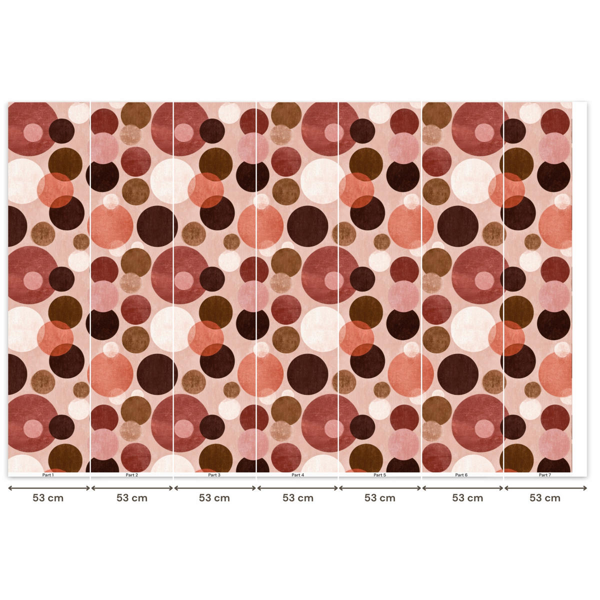 TAPETE - Kreise - Modern - Farbenfroh - 350x240 cm - Multicolor, Papier (350/240cm) - OnlyWow