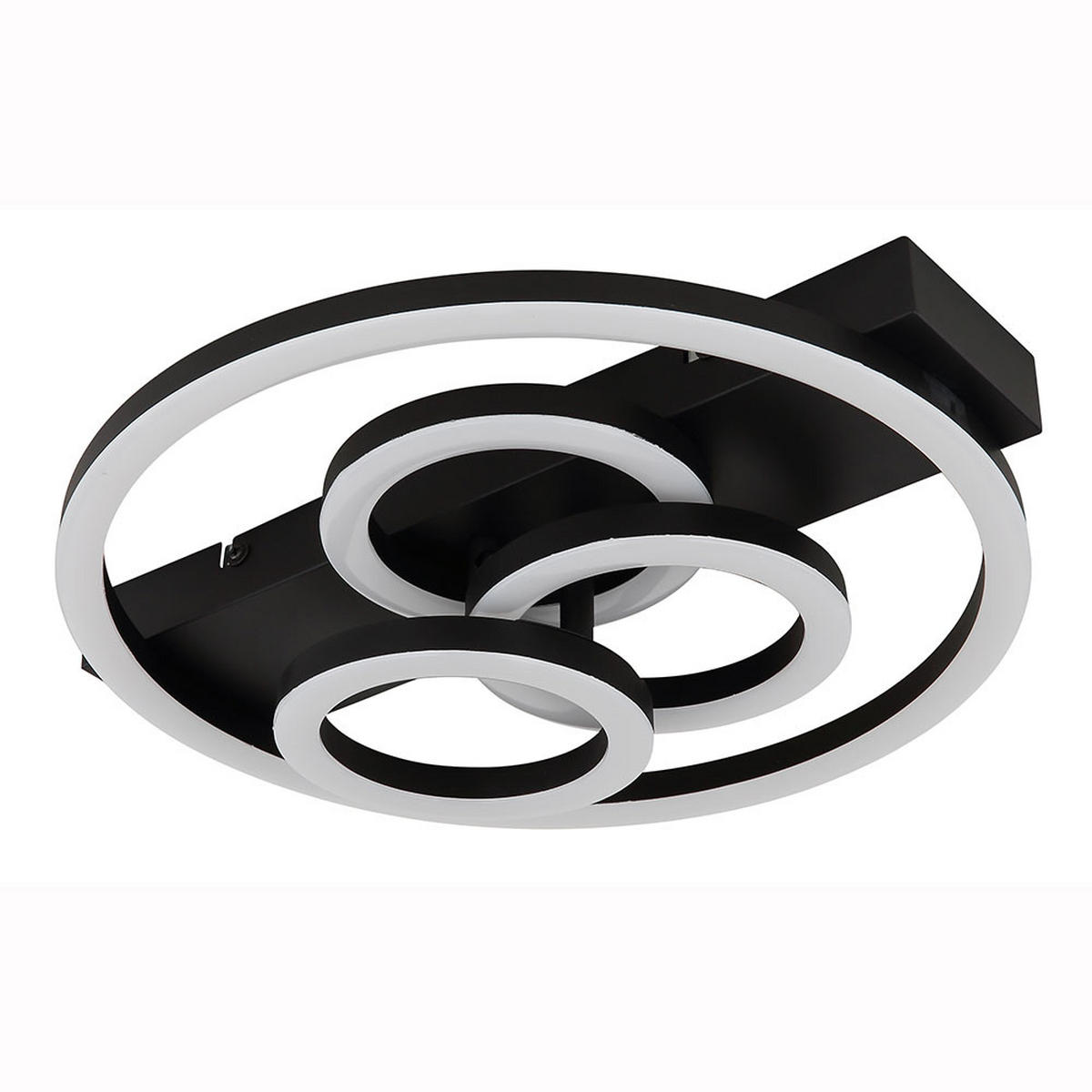 LED DECKENLEUCHTE Metall Schwarz Dimmbar Memory - Schwarz, Metall (35/33/8.8cm) - Globo Lighting