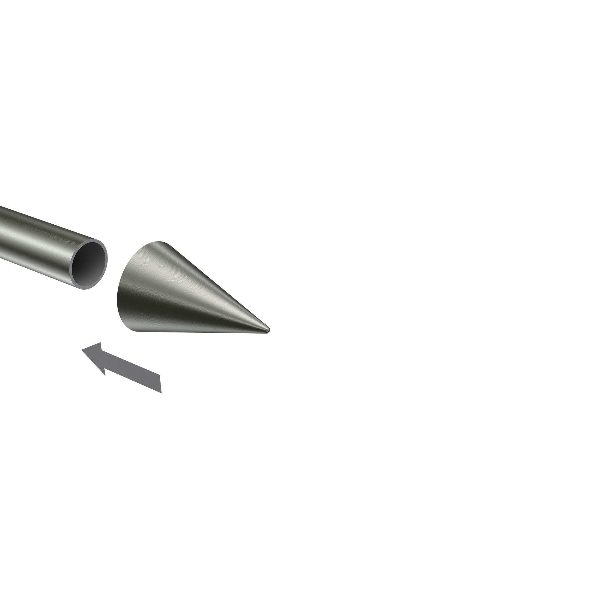 ENDSTÜCKE FÜR GARDINENSTANGEN 16 mm Ø, Scarano Edelstahl-Optik, Packung 2 Stück - Edelstahlfarben, Metall (4.4/3/3cm) - INTERDECO