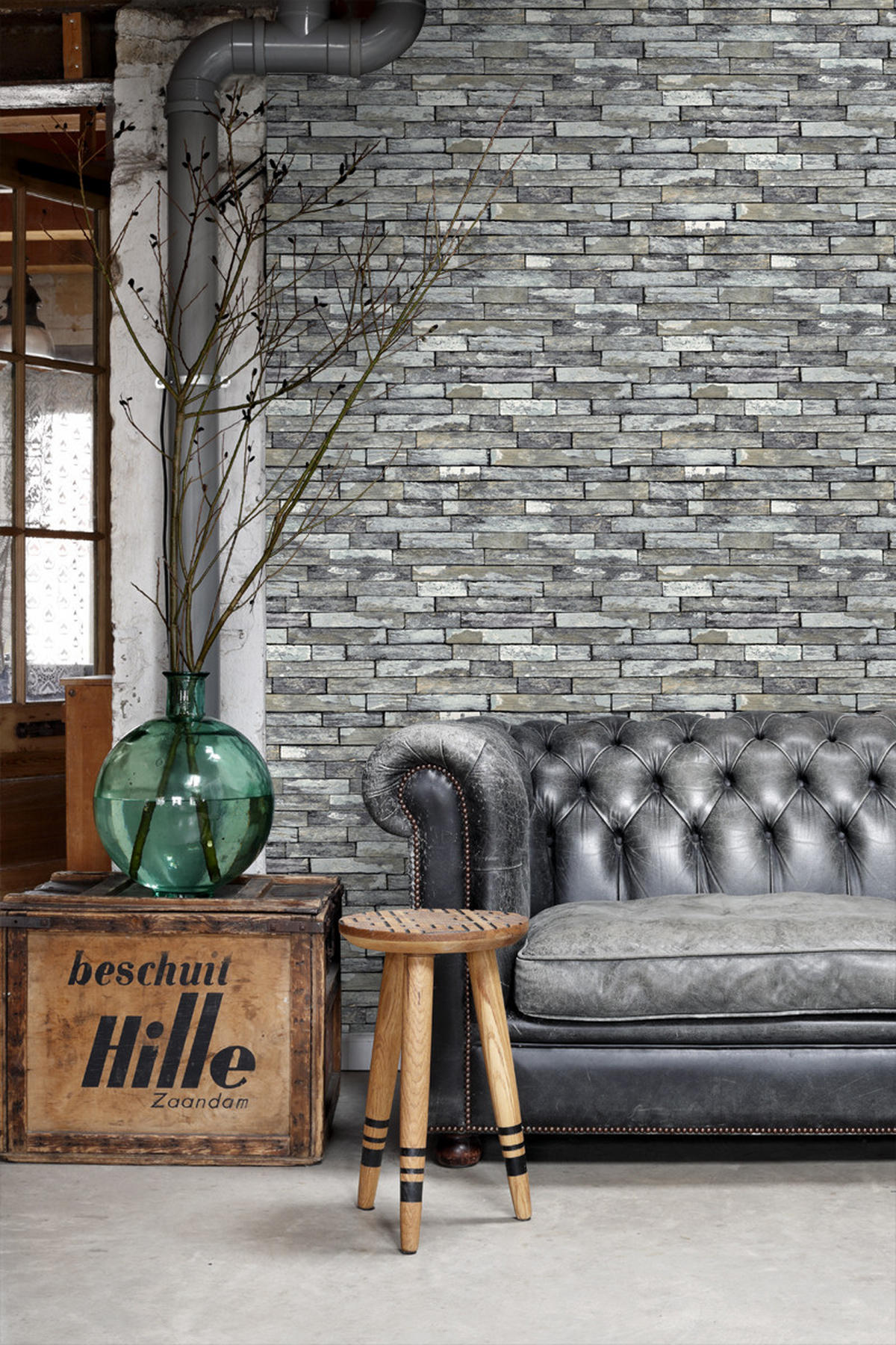 TAPETE Holz-Motiv 53 cm x 10.05 m - Grau, Papier (53/1000cm) - ESTAhome
