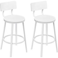 BARHOCKER 2er Set, Metallgestel, Weiß - Weiß, Holzwerkstoff/Metall (51.5/89/51.5cm) - Woltu