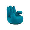 FINGERSESSEL drehbar - Samt - Grünblau - CATCHY - Blau, Textil (78/89/82cm) - Vente-Unique