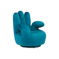 FINGERSESSEL drehbar - Samt - Grünblau - CATCHY - Blau, Textil (78/89/82cm) - Vente-Unique