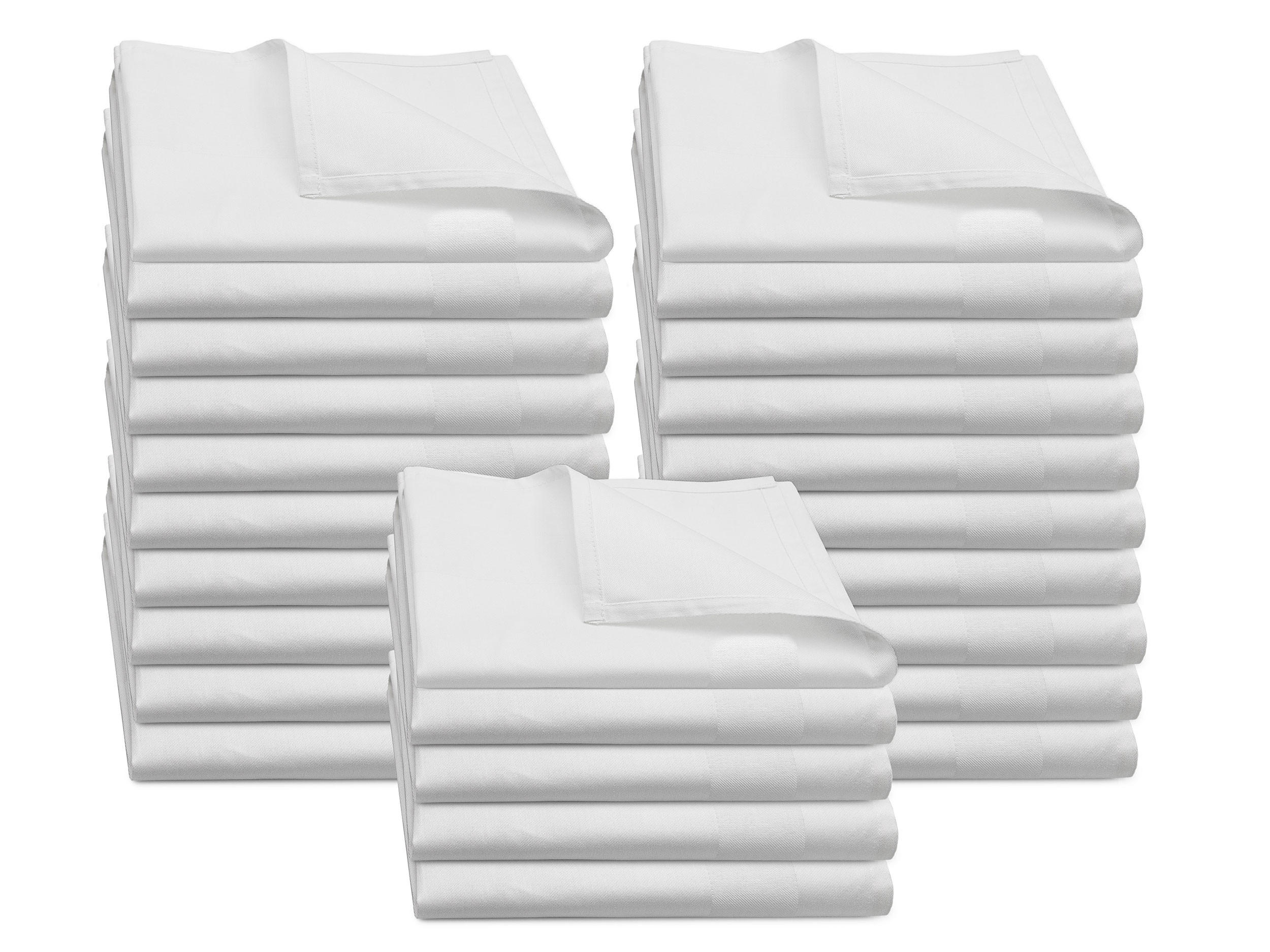 STOFFSERVIETTEN, 25er-Set, 50x50 cm, 100% Baumwolle, Weiß - Weiß, Textil (50/50cm) - Zollner