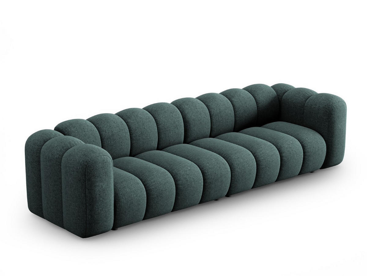 SOFA modular Lupine aus Chenille-Stoff petrol 4 Sitzplätze - Petrol, Textil (95/70/290cm) - Micadoni