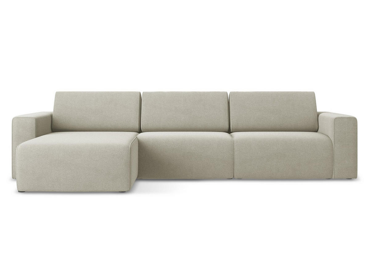 ECKSOFA Links Strukturstoff Stoff Beige - Beige/Creme, Kunststoff/Textil (167/314cm) - Makamii