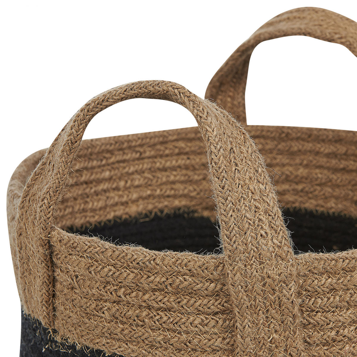 KOŠARA ZA SHRANJEVANJE komplet 2 juta naravna Gerede - črna/bež, tekstil (34/30/34cm) - Beliani