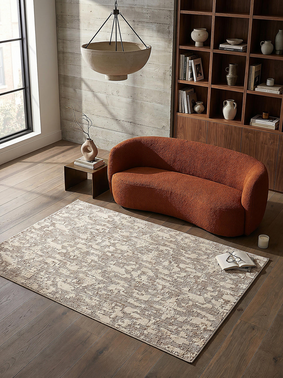 TEPPICH Waschbar RIDGE, meliert, Beige, 155 x 230 cm - Beige, Textil (155/230cm) - KADIMA DESIGN
