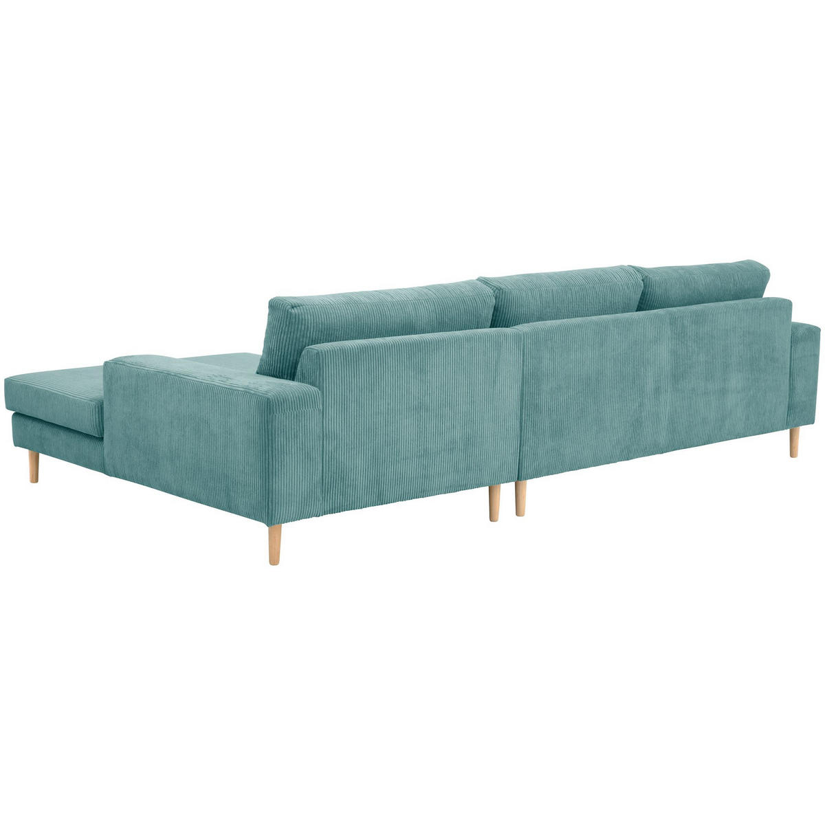 SOFA mit Longchair rechts Kaylynn Cordstoff eisblau - Pastellblau, Kunststoff (175/294cm) - 58aufmkessel