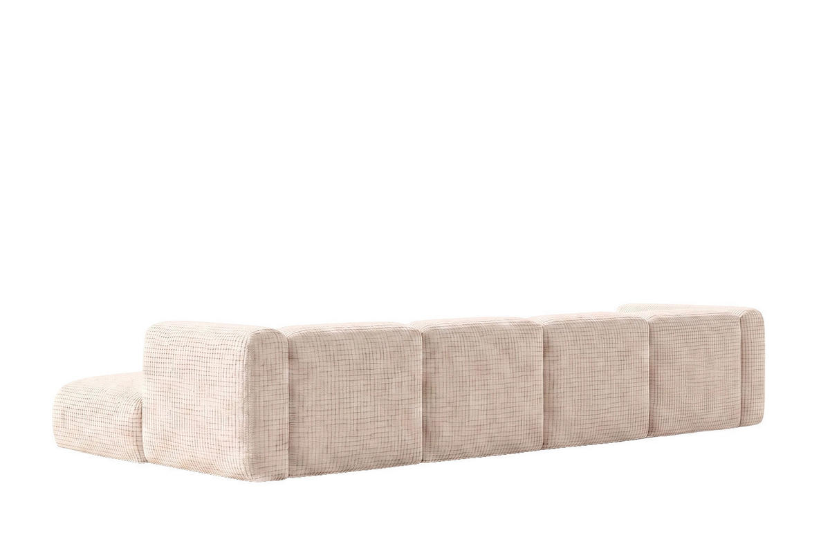 ECKSOFA U-Form, Chenille-Stoff Cremona, Creme, GRETA - Creme, Holz (408/70/179cm) - Kaiser Möbel