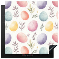 HERDABDECKPLATTE Eier - Bunt - Muster Induktionsmatte 78x78 cm - Weiß, Kunststoff (78/78/0.2cm) - MuchoWow