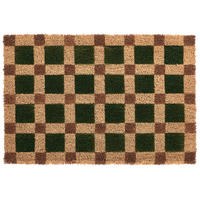 FUSSMATTE Beige/Grün 60/90 cm Kokosfasern Villasis - Beige, Textil (60/90cm) - Beliani