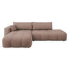 ECKSOFA Furyn O Boucle, Seite: Links - Hellbraun/Schwarz, Holzwerkstoff/Kunststoff (262/145cm) - MIRJAN24