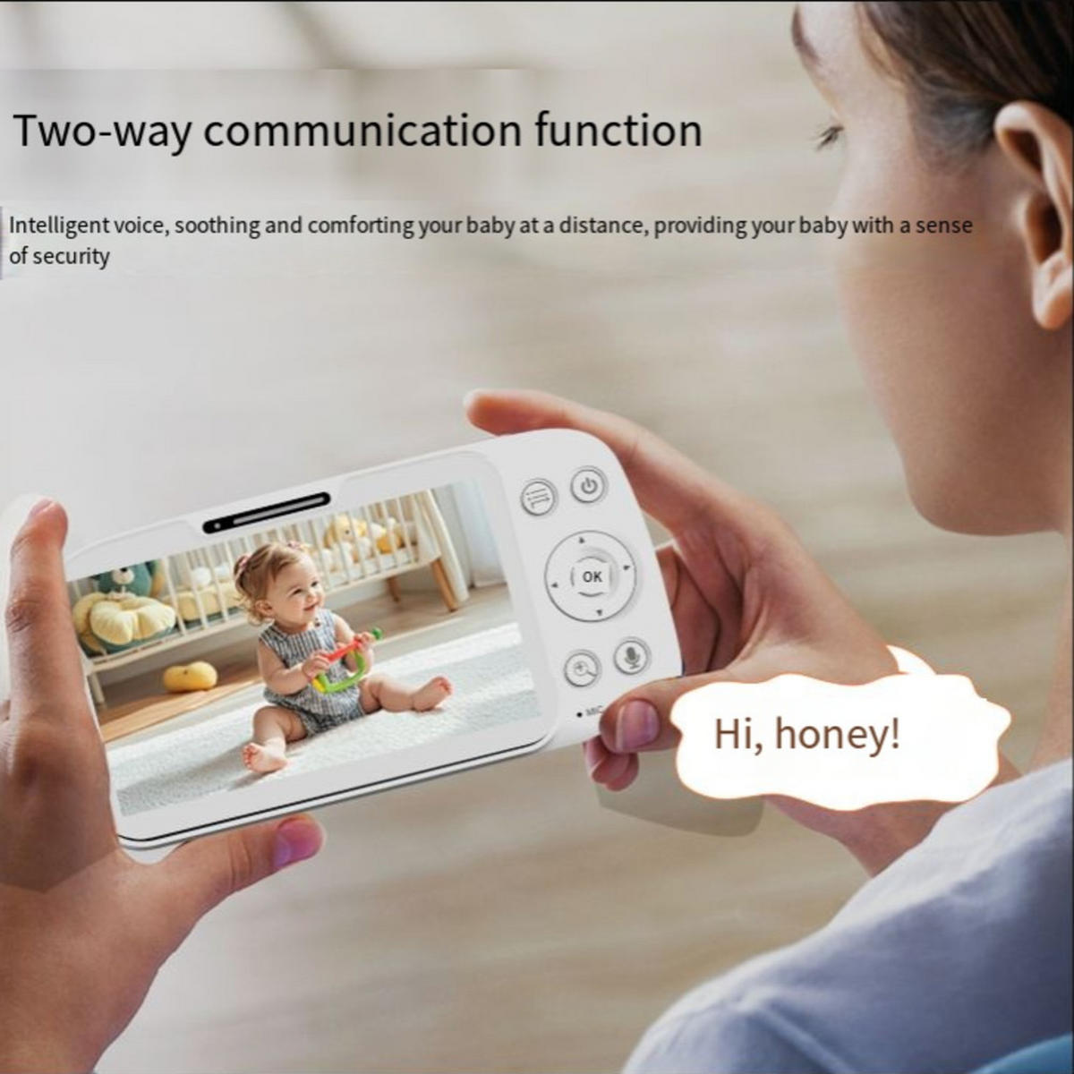 BABYPHONE, HD 720p,USB-Anschluss - Weiß, Kunststoff - Authentics